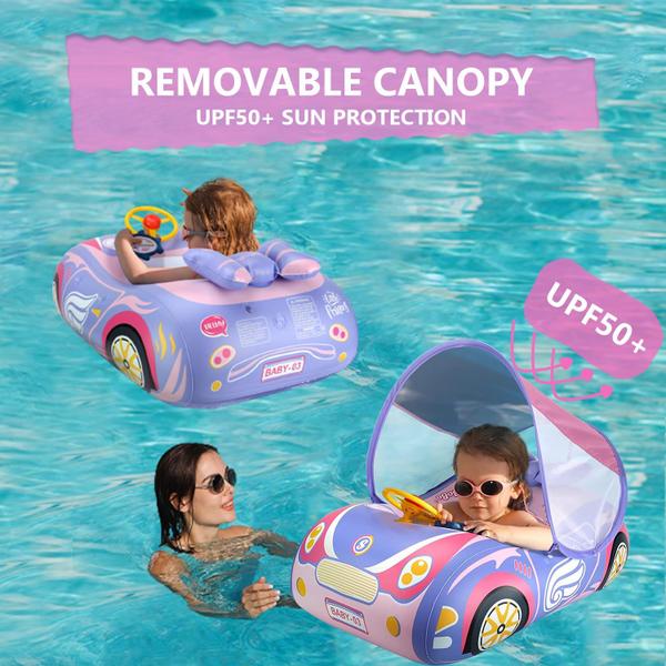 Imagem de Baby Pool Float TIMZON com dossel 3D Car Inflable Swim