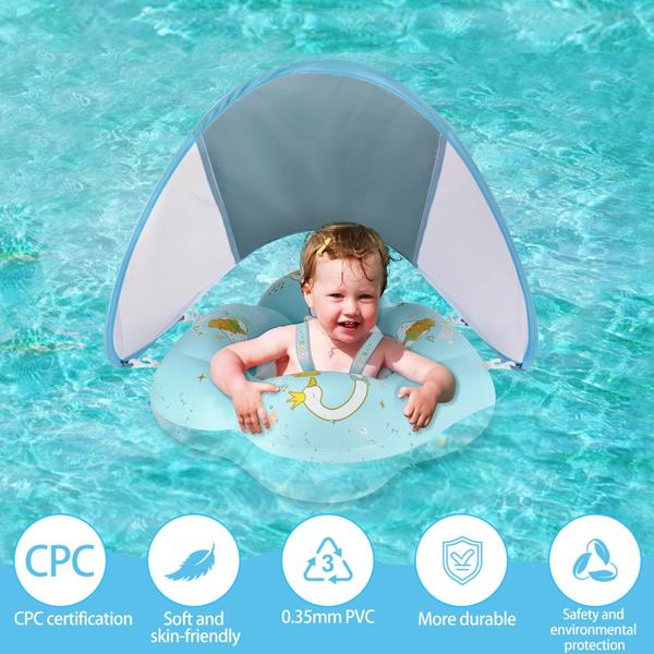 Imagem de Baby Pool Float WYRIAZA com dossel e assento de segurança de 12 a 36 meses