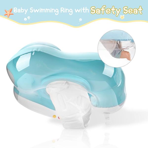 Imagem de Baby Pool Float WYRIAZA com dossel e assento de segurança de 12 a 36 meses