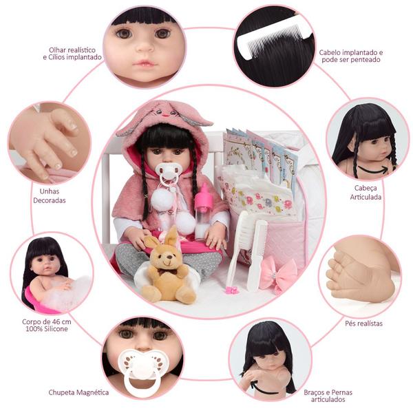 Imagem de Baby Reborn Muitos Acessórios  Valentina Silicone Princesa