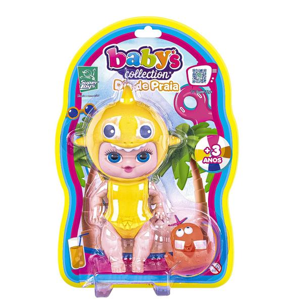 Imagem de Baby's Collection Dia De Praia Tubarãozinho Boneca Menina Com Acessório Super Toys