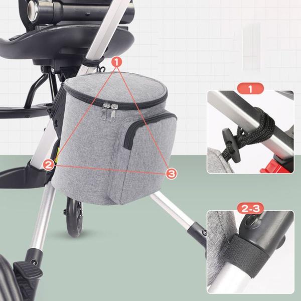 Imagem de Baby Stroller Basket Bolsa de grande capacidade Bb Hook Hanging Bag,