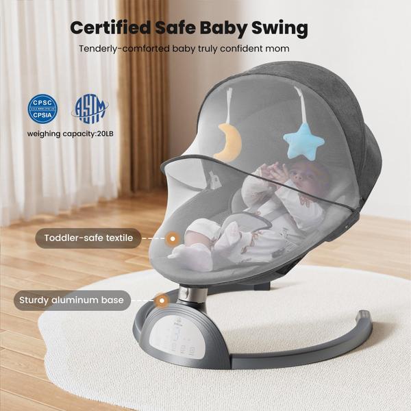 Imagem de Baby Swing BIMUVA Electric com alto-falante de música Bluetooth