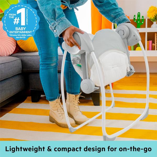 Imagem de Baby Swing Bright Starts Portátil Automático de 6 Velocidades Whimsical