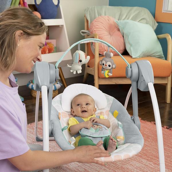 Imagem de Baby Swing Bright Starts Portátil Automático de 6 Velocidades Whimsical