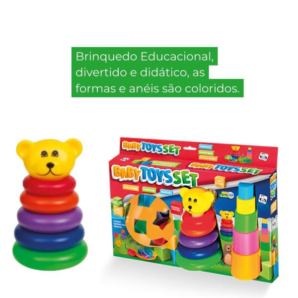 Imagem de Baby ToysSet 3 em 1 Didático Educativo C/ 12 Peças- Pica Pau