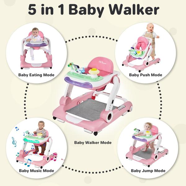 Imagem de Baby Walker HAWEEK 5 em 1 com altura ajustável para 6 a 18 meses