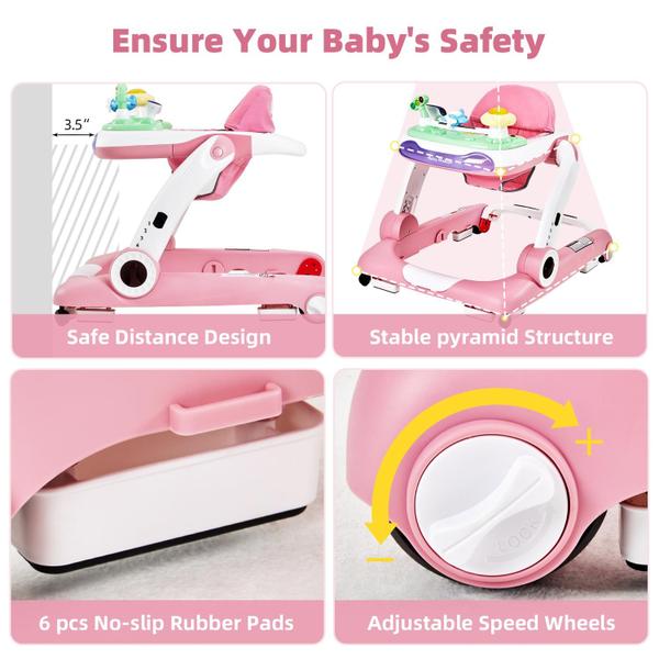 Imagem de Baby Walker LAUJIA Music and Lights 5 em 1 com brinquedos removíveis