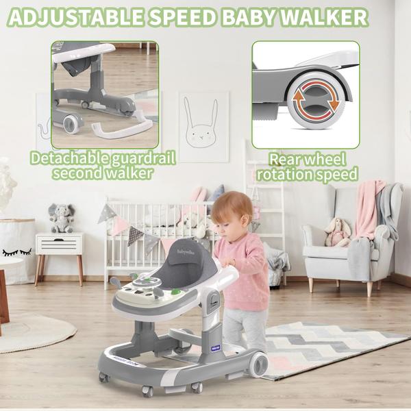 Imagem de Baby Walker Pionevox 5 modos dobrável com bandeja de música e comida