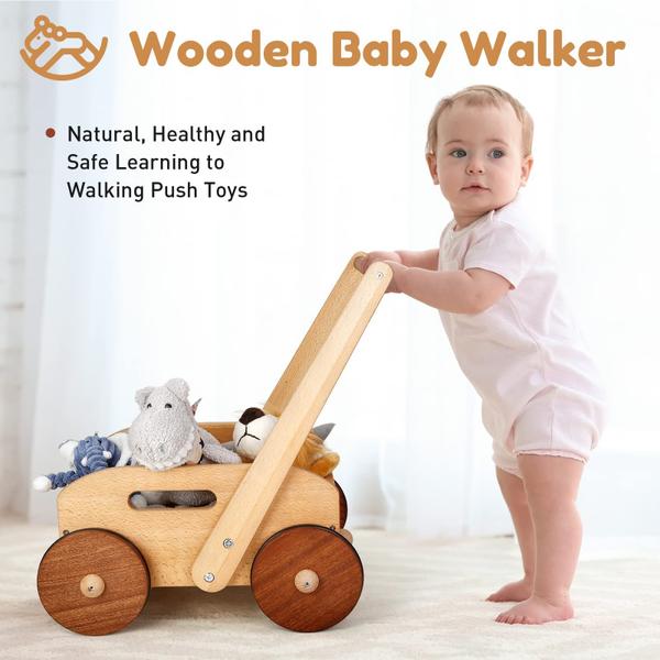 Imagem de Baby Walker Woodtoe Wooden, velocidade ajustável, madeira natural