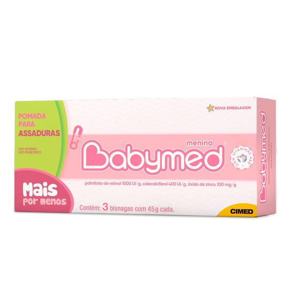 Imagem de Babymed kit 4x3 45gr 12 Pomadas Para Prevenção e para Assaduras Cimed 45 Gramas bebe - Rosa