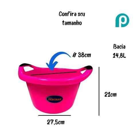 Bacia 14,8 litros neon com pegador santana Imagem de Bacia 14,8 litros neon com pegador santana