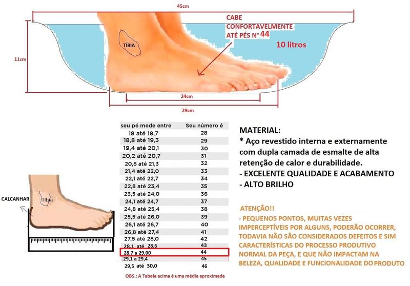 Imagem de Bacia agata esmaltada nacional ewel atóxica pedicure escalda pés 10 litros n45