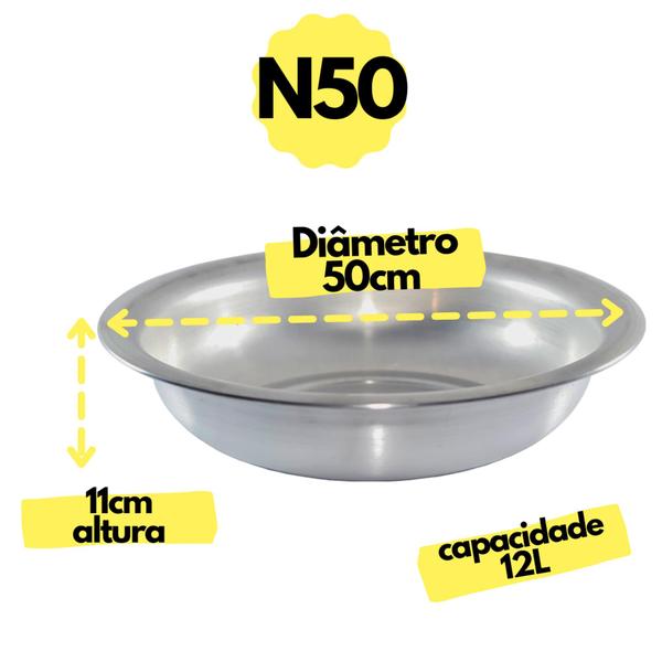 Bacia de Alumínio Redonda N 50 Para Banho De Assento - 12 Litros - Global Alumínio Imagem de Bacia de Alumínio Redonda N 50 Para Banho De Assento - 12 Litros
