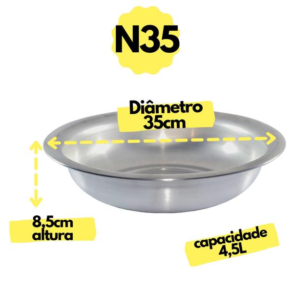 Bacia De Alumínio Reforçada Multiuso N 35 - Banho Pet 5 Litros - Global Alumínio Imagem de Bacia De Alumínio Reforçada Multiuso N 35 - Banho Pet 5 Litros - Global Alumínio