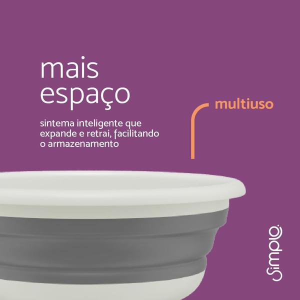 Bacia dobravel 8 litros - simplo branco Imagem de Bacia dobravel 8 litros - simplo branco