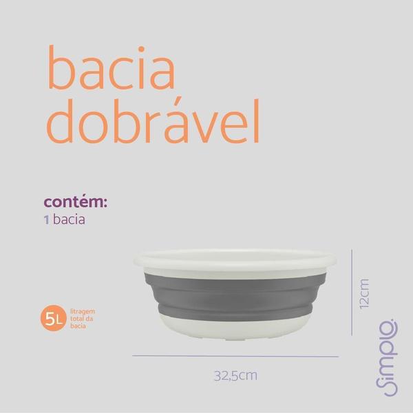 Bacia Dobrável De Plástico 5 Litros - Simplo Imagem de Bacia Dobrável De Plástico 5 Litros - Simplo