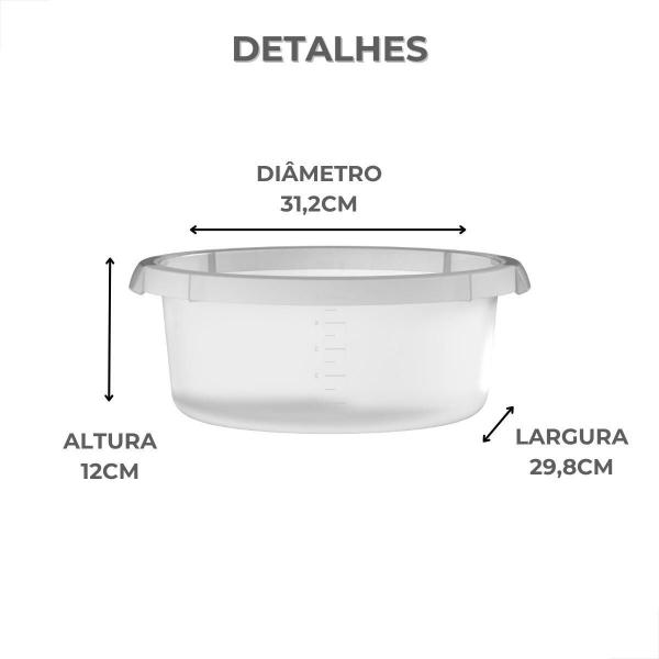 Bacia Flow 5Litros Redonda Multiuso Lavanderia Natural - OU Imagem de Bacia Flow 5Litros Redonda Multiuso Lavanderia Natural