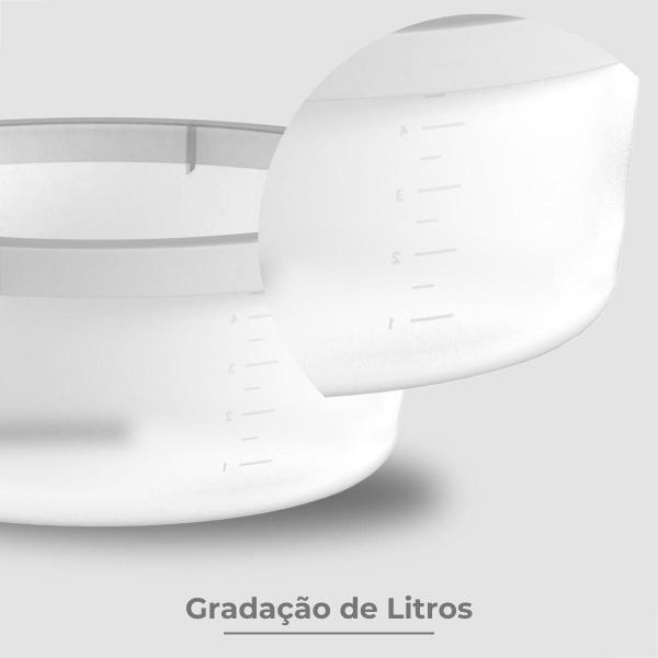 Bacia Flow 5Litros Redonda Multiuso Lavanderia Natural - OU Imagem de Bacia Flow 5Litros Redonda Multiuso Lavanderia Natural