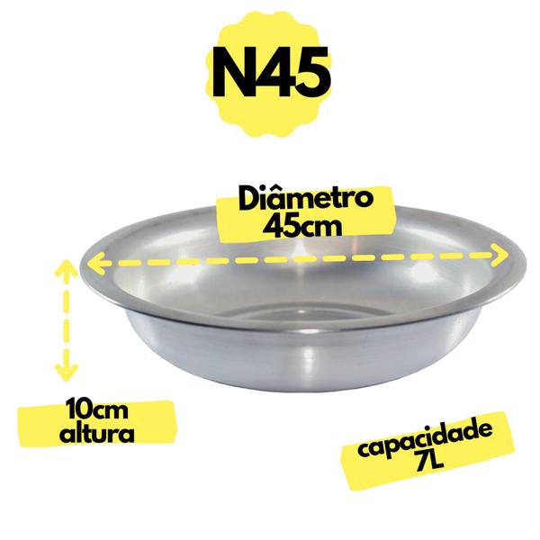 Bacia Grande em Aluminio Redonda N 45 Multiuso - Global Alumínio Imagem de Bacia Grande em Aluminio Redonda N 45 Multiuso - Global Alumínio
