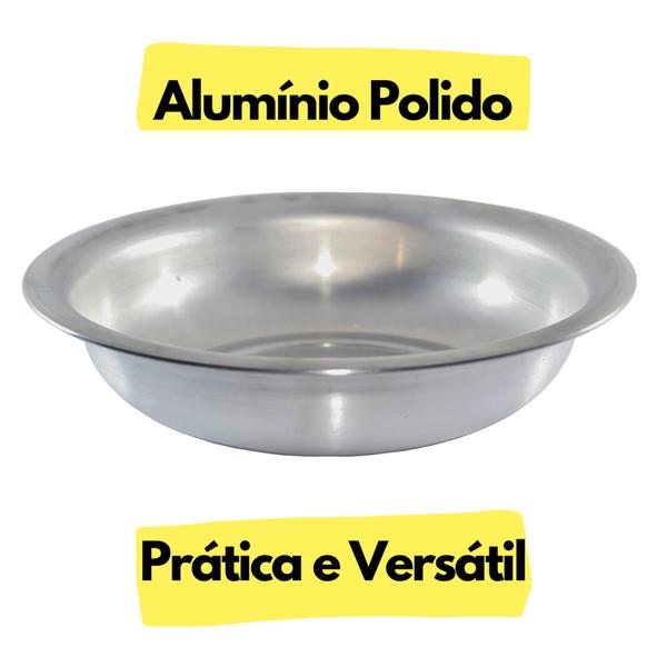 Bacia Multiuso Grande N 40 cm Redonda em Aluminio Banho PET - Global Alumínio Imagem de Bacia Multiuso Grande N 40 cm Redonda em Aluminio Banho PET