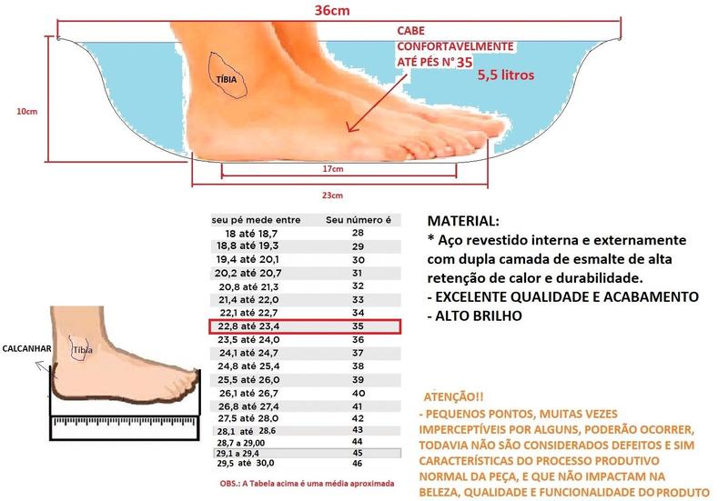 Imagem de Bacia nacional metal revestido de branco atóxica 6 litros escalpa pés pedicure jta n36