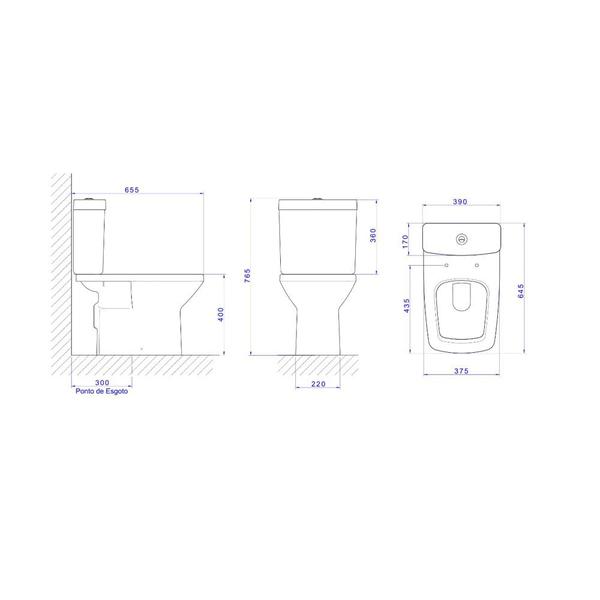 Imagem de Bacia Para Caixa Acoplada Clean Branco - Deca