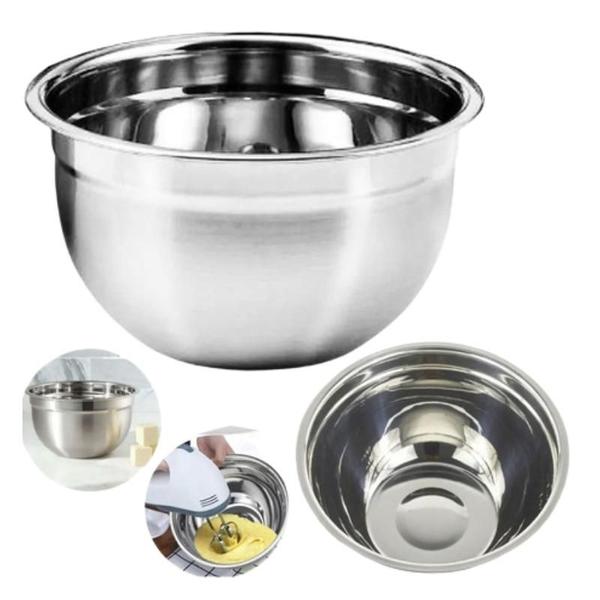 Imagem de Bacia Para Misturas Receitas Massas e Doces Confeitaria Cozinha Profissional Bowl Mixing Fundo Grande - 30cm