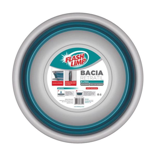 Bacia Retrátil 8L Flashlimp Imagem de Bacia Retrátil 8L Flashlimp