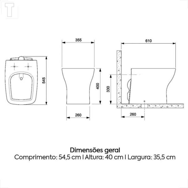 Imagem de Bacia sanitaria incepa boss convencional branca + kit instalacao + assento pp