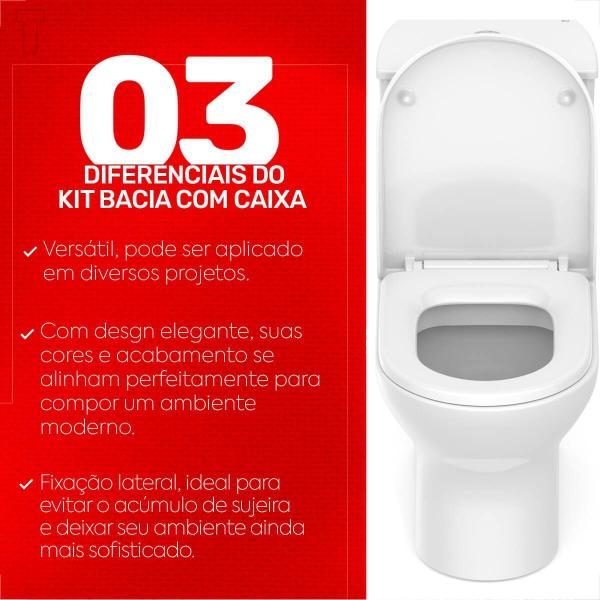 Imagem de Bacia sanitaria roca nexo com caixa acoplada branca + kit instalacao + assento termofixo