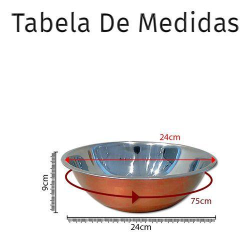 Imagem de Bacia tigela bowl inox 24cm cor cobre saladeira classic