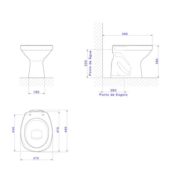 Imagem de Bacia, Vaso Sanitário Convencional  Deca Aspen P.75.17