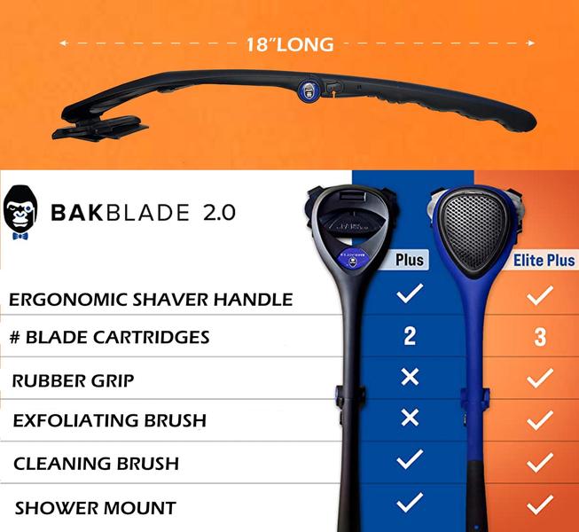 Imagem de Back Shaver bakblade 2.0 para homens com barbear úmido ou seco