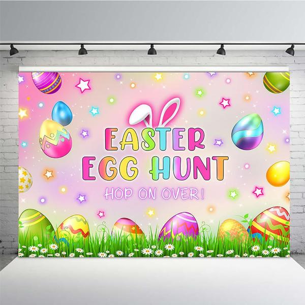 Imagem de Backdrop MEHOFOND Glow Easter 2,1 m x 1,5 m de fibra de poliéster