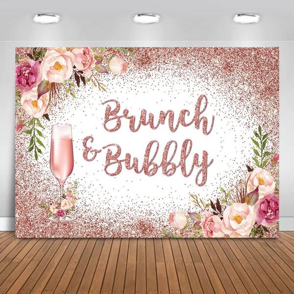 Imagem de Backdrop Mocsicka Brunch e Bubbly Bridal Shower 210x150cm