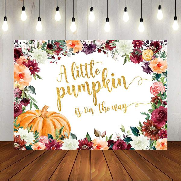 Imagem de Backdrop Mocsicka Pumpkin Baby Shower 210x150cm em vinil