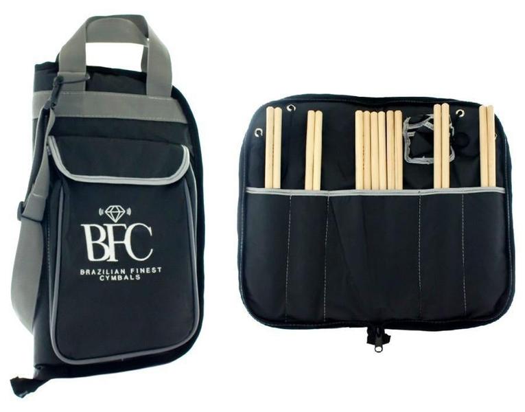 Bag de Baquetas BFC Brazilian Finest Cymbals Preta em material sintético Padrão Top de Linha (5021) Imagem de Bag de Baquetas BFC Brazilian Finest Cymbals Preta em material sintético Padrão Top de Linha (5021)