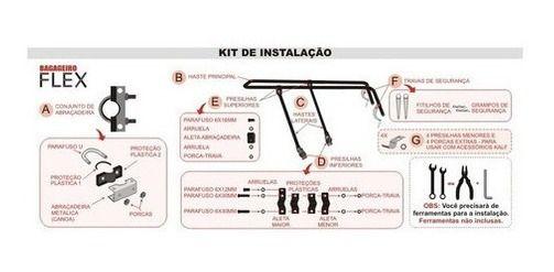 Imagem de Bagageiro Bicicleta Garupa Traseiro Kalf Aro 26 29 Flex 70kg