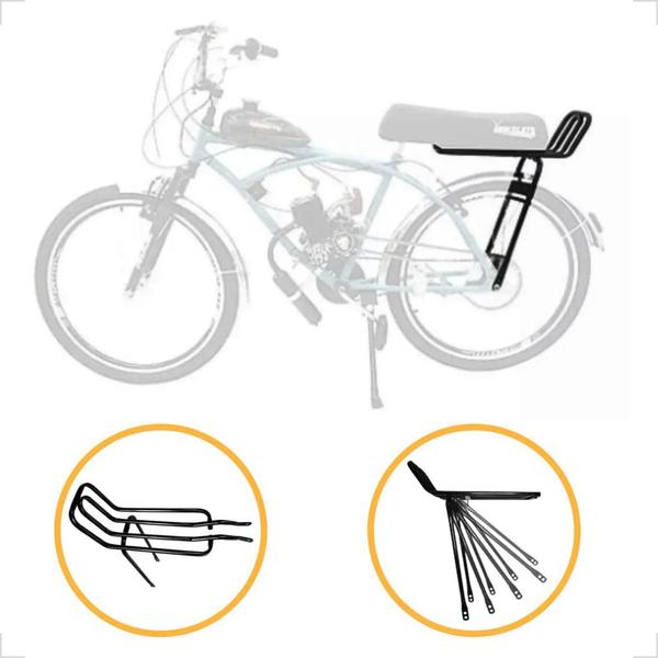 Imagem de Bagageiro Garupa Rabetão Bike Bicicleta Aro 20 24 26 Aço Tubular Articulado
