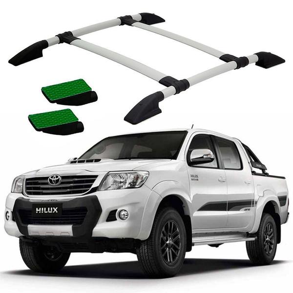 Imagem de Bagageiro hilux 2003 a 2012 2013 2014 2015 prata colado