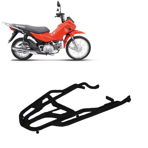 Bagageiro Pop 110 2015 16 2017 2018 2019 2020 Longo Preto - MA Motos Imagem de Bagageiro Pop 110 2015 16 2017 2018 2019 2020 Longo Preto