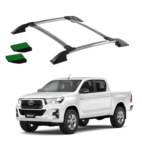 Imagem de Bagageiro Teto Hilux 2011 2012 2013 2014 2015 Cromo Colado