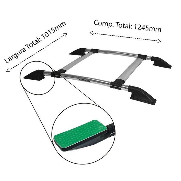 Bagageiro Teto Hilux 2018 2019 2020 2021 2022 Cromado Colado - CCF Imagem de Bagageiro Teto Hilux 2018 2019 2020 2021 2022 Cromado Colado