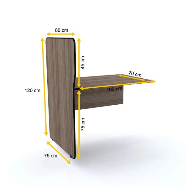 Imagem de Baia p/ atendimento simples contínua pandin maxxi - walnut/preto