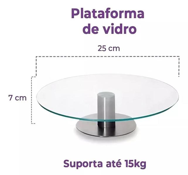 Imagem de Bailarina de vidro 4mm inox 25cm Plateau tournant