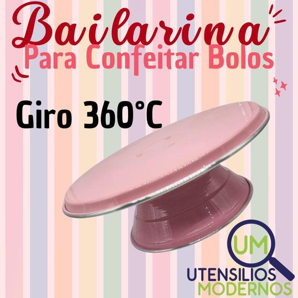 Imagem de Bailarina Giratória de Confeitar Bolo N30 Rosa Bebê - Aluminio AMJ