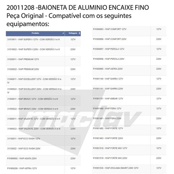 Imagem de Baioneta Encaixe Fino Wap Atacama Smart  - 20011208