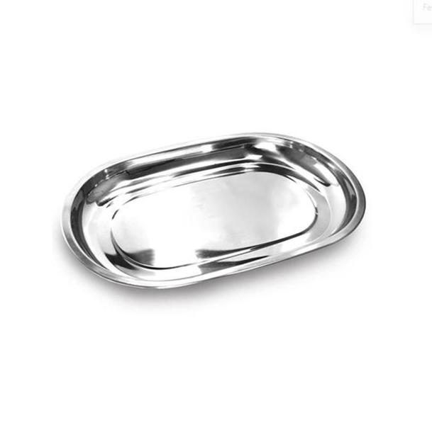 Imagem de Baixela Oval Em Aço Inox Bandeja Para Servir 30 Cms Kehome