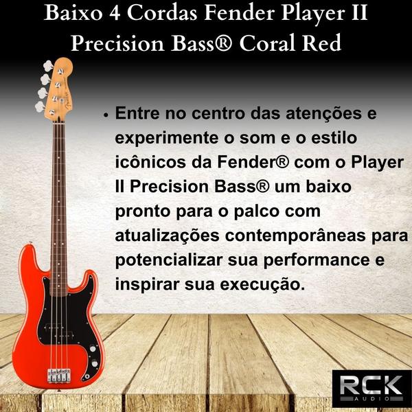 Imagem de Baixo 4 Cordas Fender Player II Precision Bass Coral Red